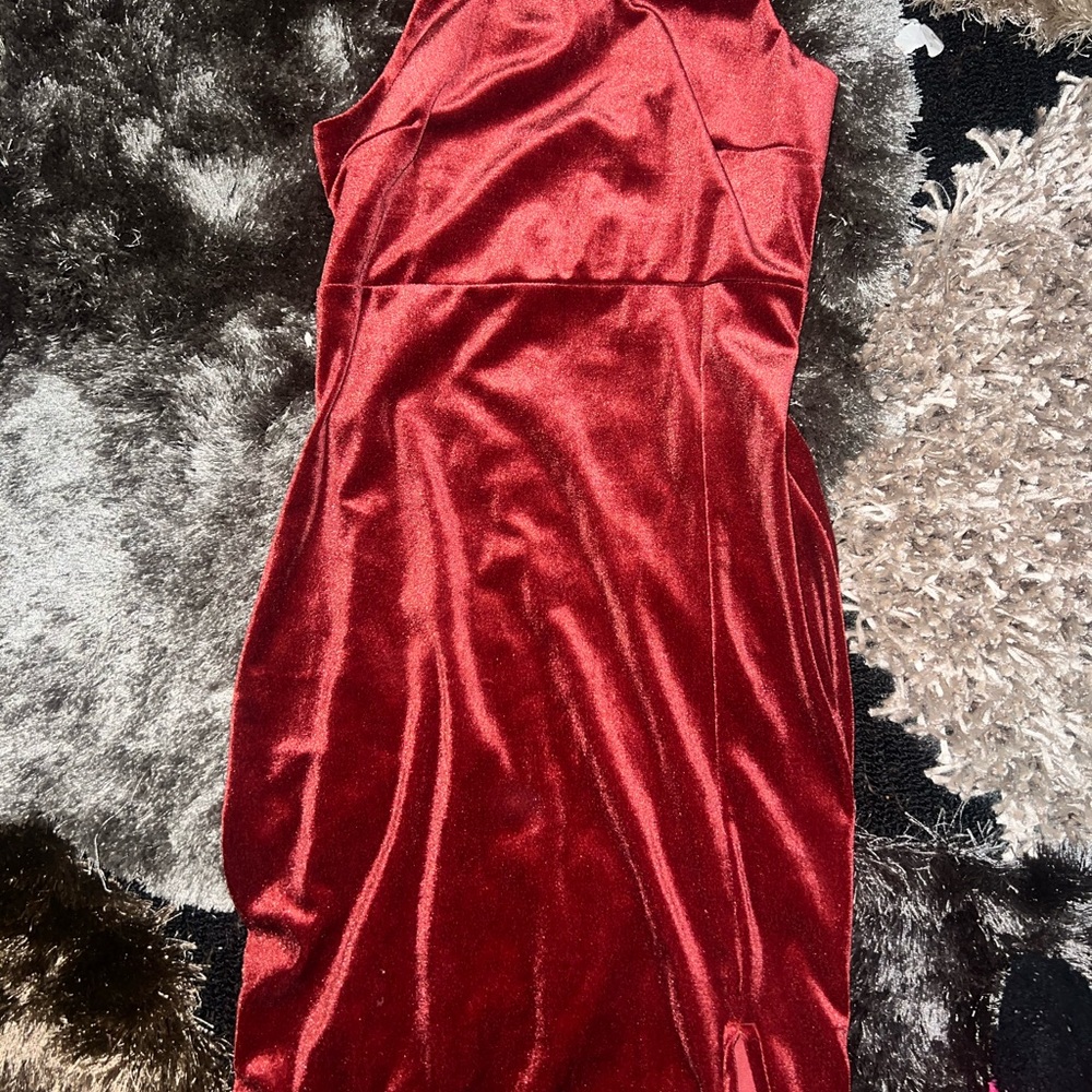 Elegant Red Velvet Dress